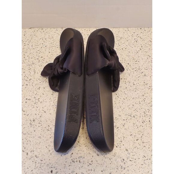 Pink Black slip in sandals flip flop shoes - Picture 9 of 10